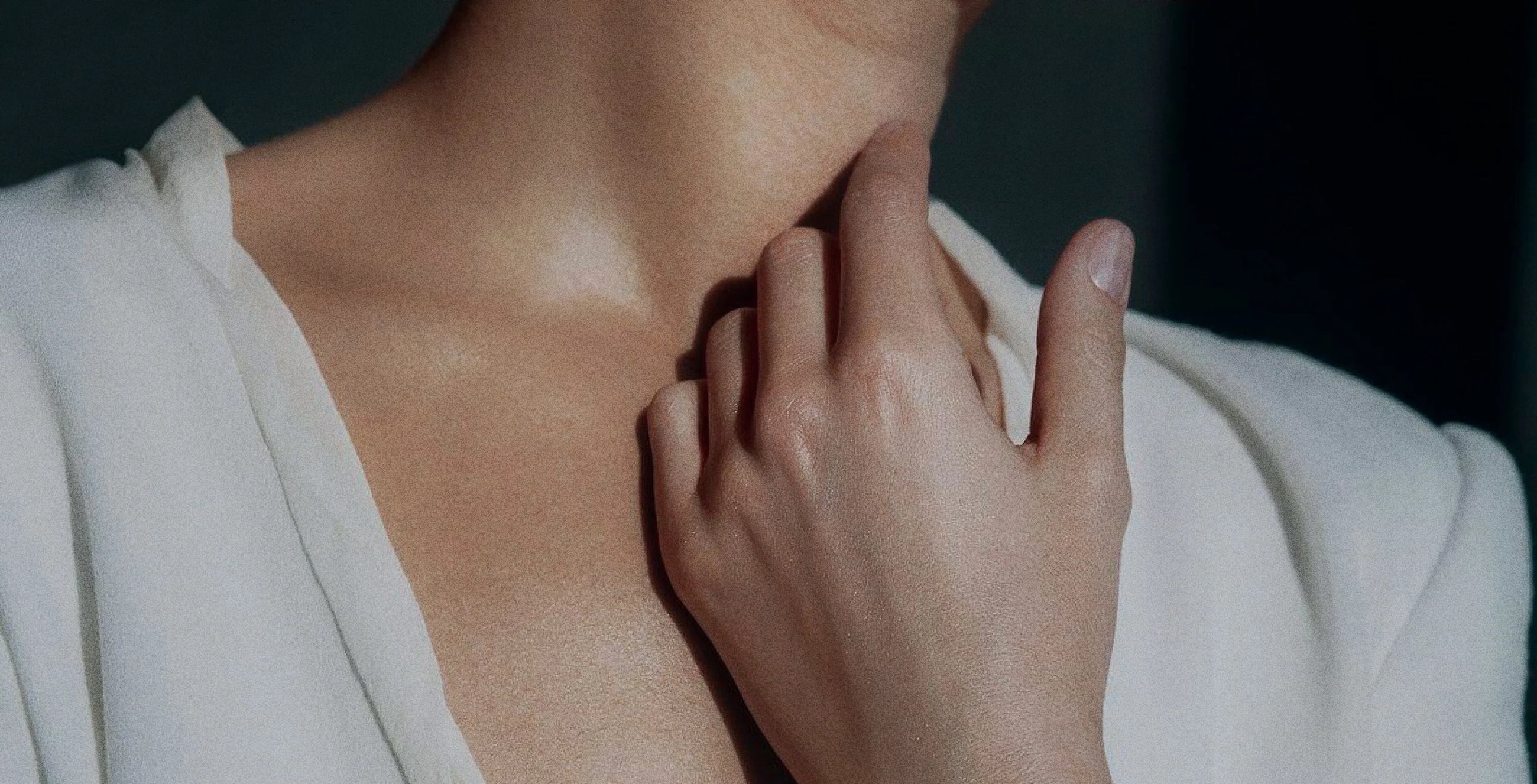 A woman with clear, healthy skin